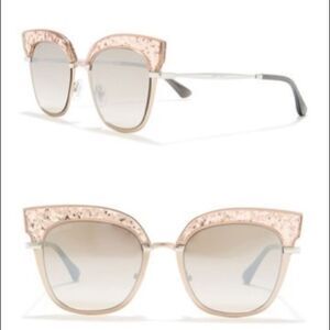 Jimmy Choo Rosy 51mm Cat Eye Glitter Rimmed Sunglasses, NWT